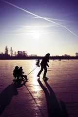 Ice skating and sledging in the Netherlands