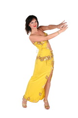Obraz premium Bellydance woman in yellow