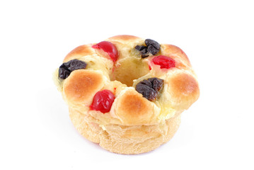 Fresh Sweet Bread on white background .