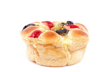 Fresh Sweet Bread on white background .