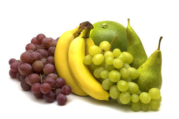 fruits on white background