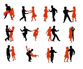 lets dance - silhouetten - obrazy, fototapety, plakaty