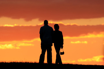 Romanic couple walking