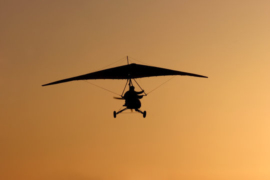glider and sunset