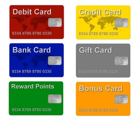 Credit, Debit, Bank, Gift + Bonus Card