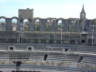 En haut de l'arène