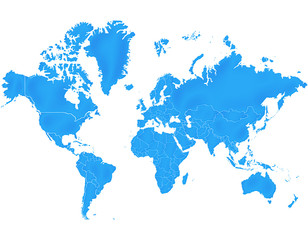 Carte Monde Bleu Satin