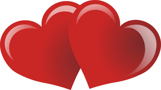 dos corazones rojos vector de Stock | Adobe Stock