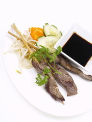 rindfleisch satays mit teppanyaki soße