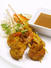 malaysische curry shrimp satays