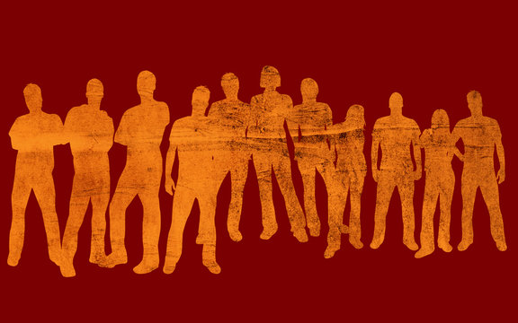 textures style of people silhouettes 