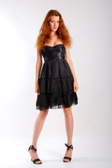 girl in short black gown