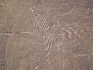 Wandcirkels aluminium Nazca-lijnen Peruaanse woestijn © Jgz