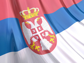 Glossy Flag of Serbia