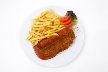 Currywurst mit Pommes