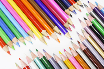 Colour Pencils on White Background
