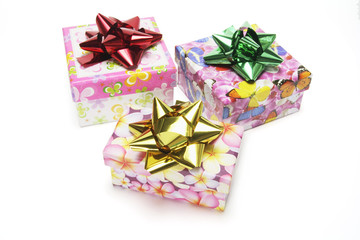Gift boxes on white background