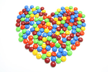 Chocolate Lollies Arranged in Heart Shape 