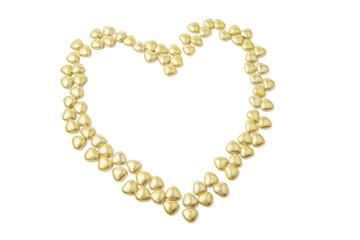 Heart-shaped Gold Chocolate Lollies 