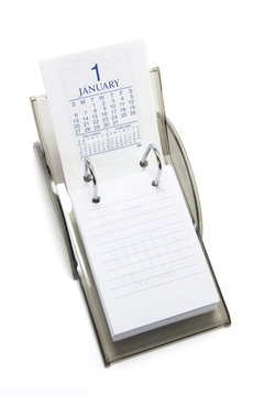 Desktop Calendar on White Background