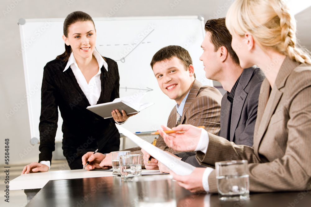 Canvas Prints portrait of business people discussing a new strategy