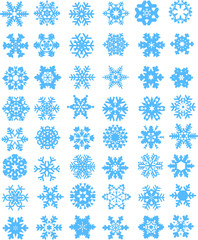 big collection of ornate snowflakes