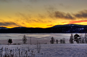 golden winter mountain