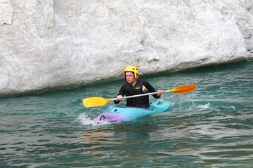 Kayakiste en action