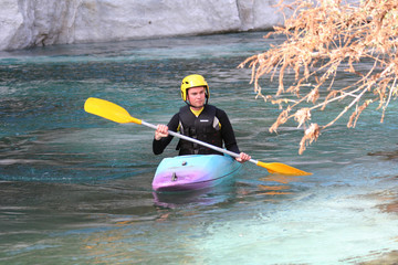 Kayakiste sur la Roya