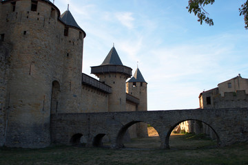 Fototapeta na wymiar Carcassonne-31. Fortress of medieval city in France