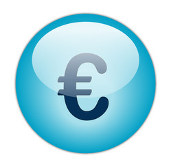 Obraz premium Glassy Blue Euro Button