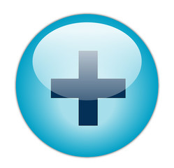 Glassy Blue Plus Button