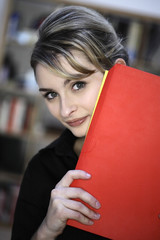 cute and smiling businesswoman