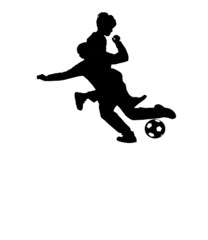 Fototapeta na wymiar vector image of boys playing football 
