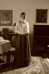 Retrophoto einer posierenden Frau