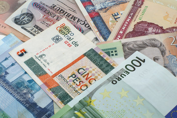 various of money from the different countries