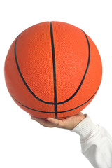 isoalted image of a hand holding a basketball