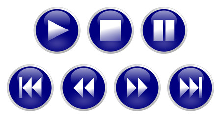 Round Video Buttons in Blue