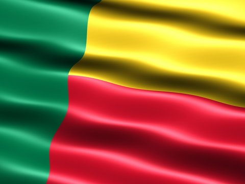 Flag of Benin, CG-illu with silky appearance and waves