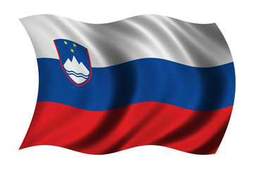 Flag of Slovenia waving in the wind