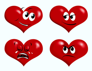 illustration of smiley hearts emotions
