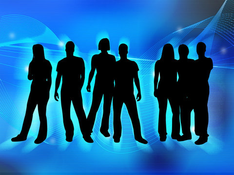 textures style of people silhouettes 