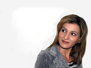 Fototapeta premium Happy young woman, stylish and fashionable