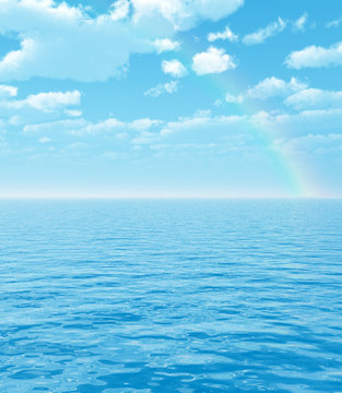 Wonderful rainbow over the sea