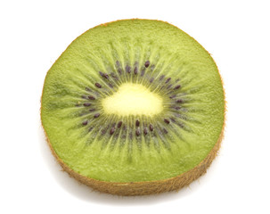 slice of kiwi on white background