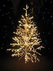 Artificial christmas tree with lights