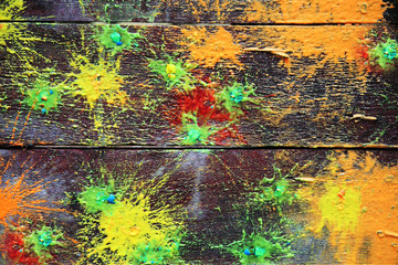 Spots of a paint on old boards