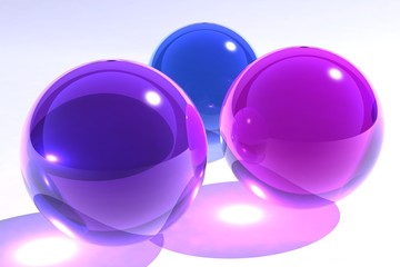 3 glass spheres