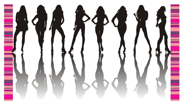 mujeres modelos en vector