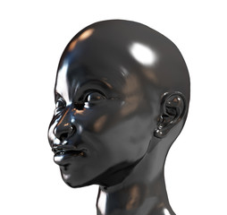 close-up girl face over the white (computer-generated image)